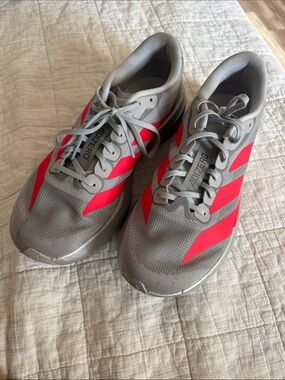 adidas Adizero Gray and Bright Pink Athletic Shoes
